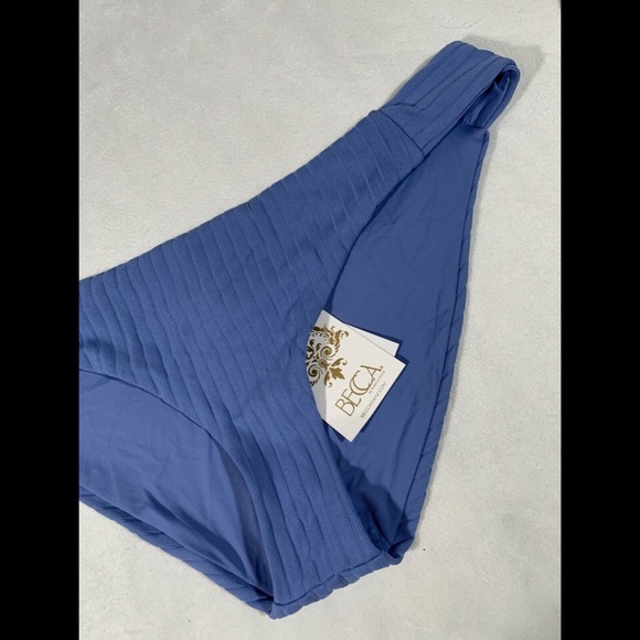 NWT $58 Becca Loreto‎ Ribbed Bikini Bottoms in Mist Blue [SZ XL ] - Picture 6 of 12